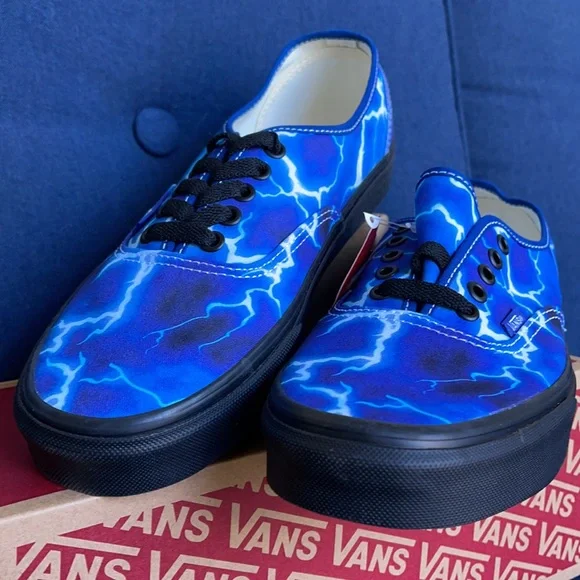 Vans Men’s Authentic Lightning Black/Blue Sneakers - Picture 8 of 16